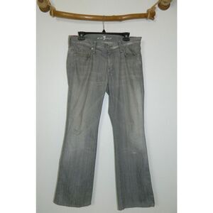 7 For All Mankind Jeans Gray Charcoal Wash Womens A Pockets Straight Leg Size 32